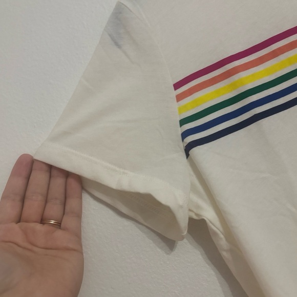 Marine Layer Rainbow Stripe Classic Tee Women’s Large – NWOT - Picture 5 of 8
